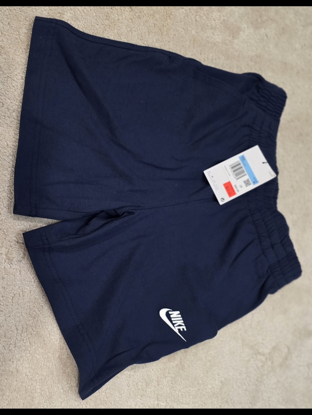 Nike Navy Athletic Shorts with White Logo